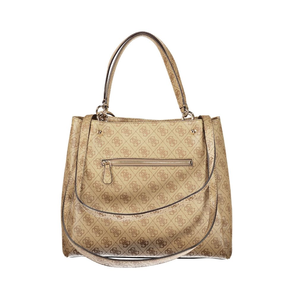 Guess Jeans Beigefarbene Handtasche aus Polyethylen