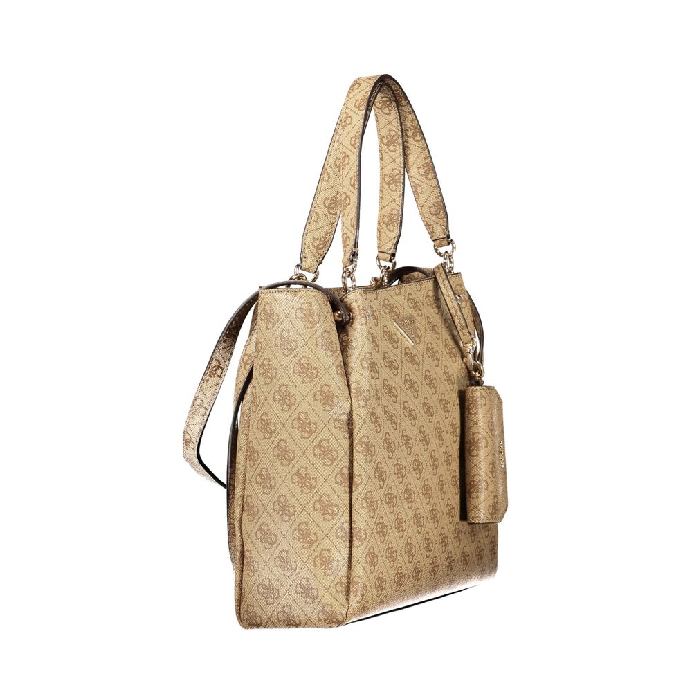 Guess Jeans Beigefarbene Handtasche aus Polyethylen