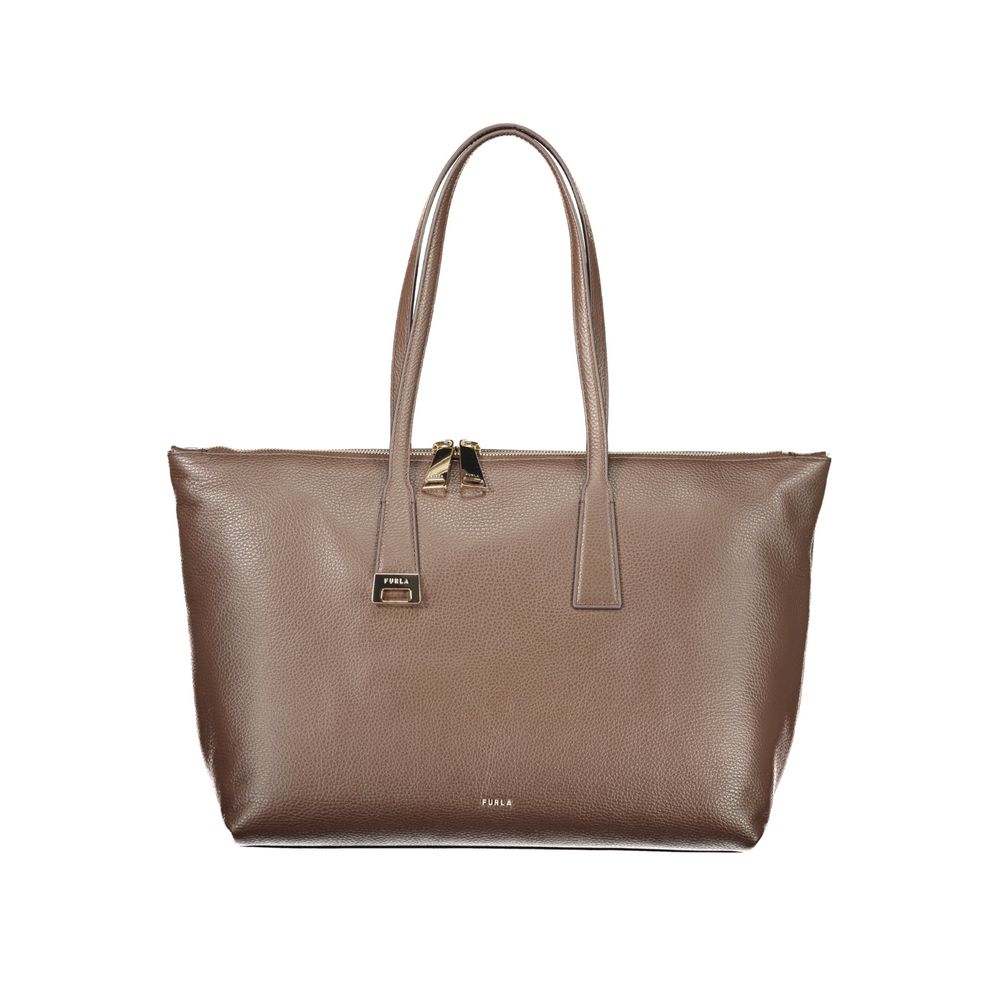 Damenhandtasche aus braunem Leder von Furla