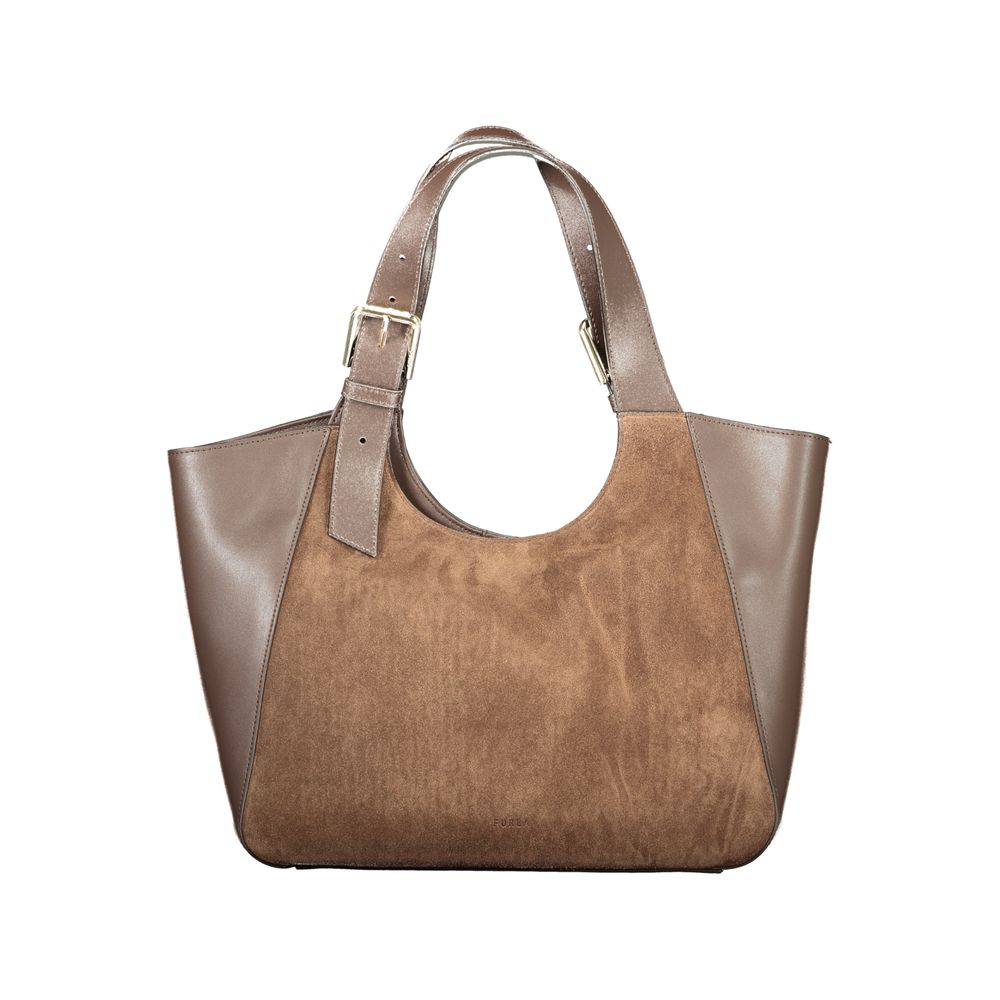 Damenhandtasche aus braunem Leder von Furla