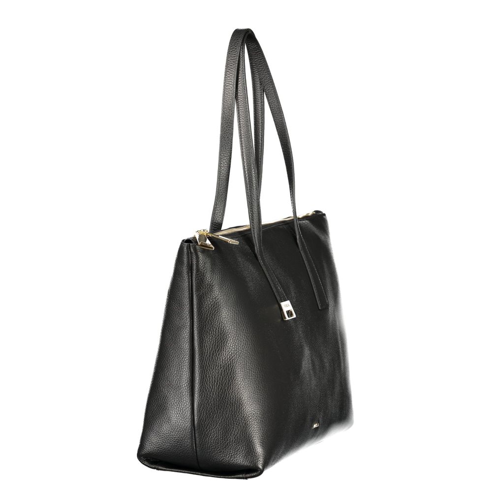 Schwarze Furla-Damentasche aus Leder