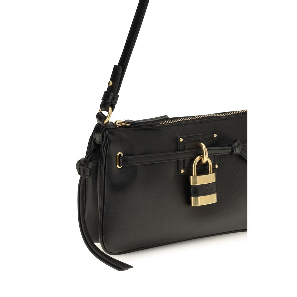 Chloé Schultertasche aus schwarzem Kalbsleder (Bos Taurus)