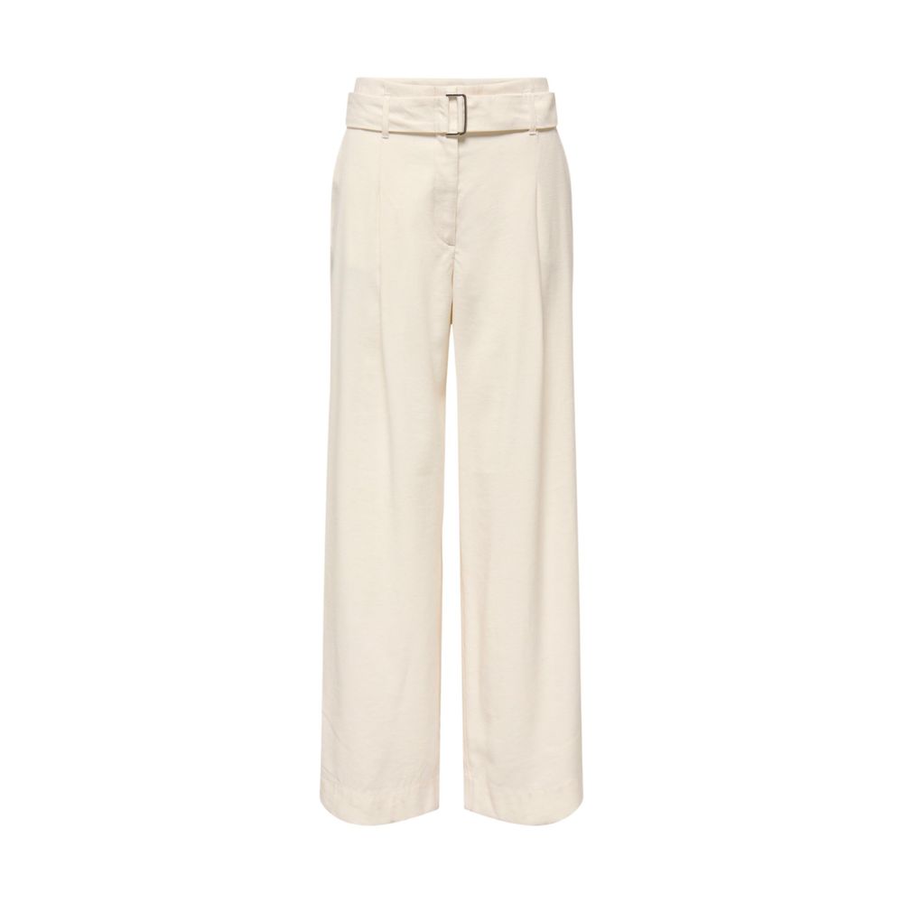 Only Cream Polyester Dress Pants