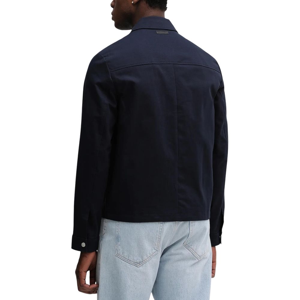 Calvin Klein Blue Cotton Full-Length Jacket