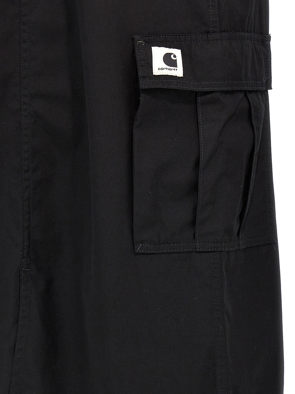 Carhartt Wip Black Cotton Midi Skirt
