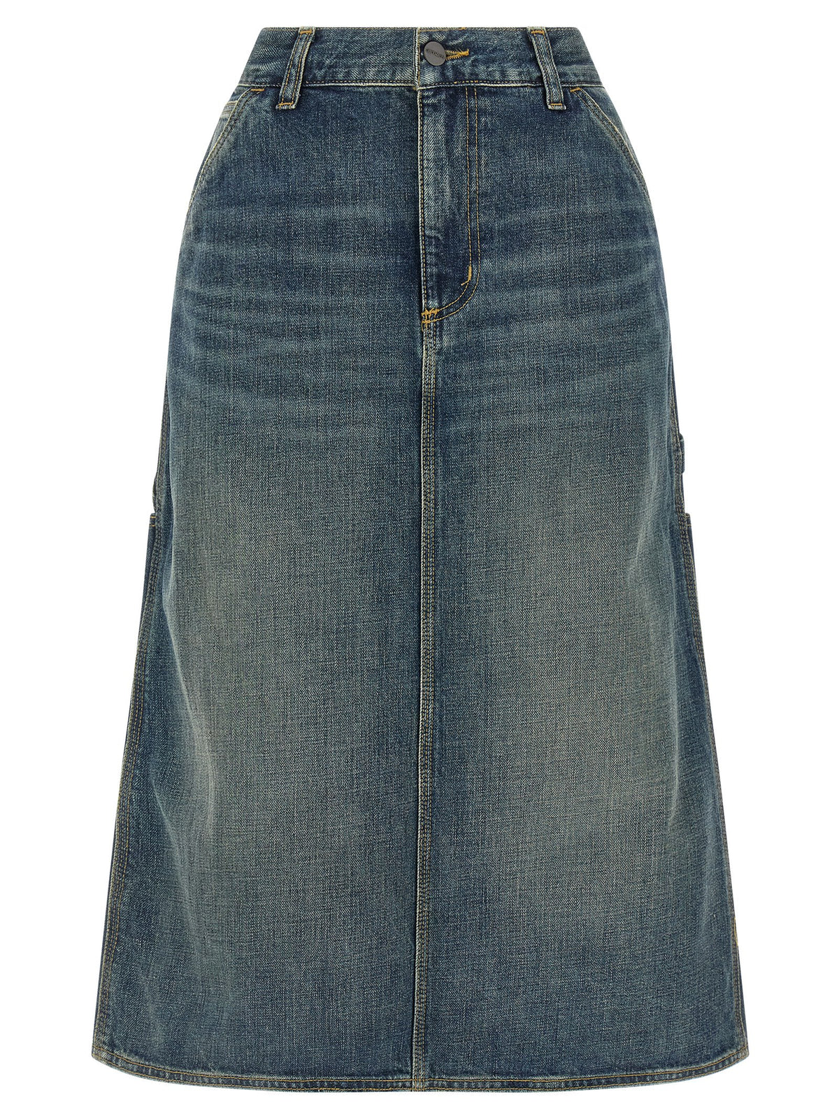 Carhartt Wip Blue Cotton Midi Skirt