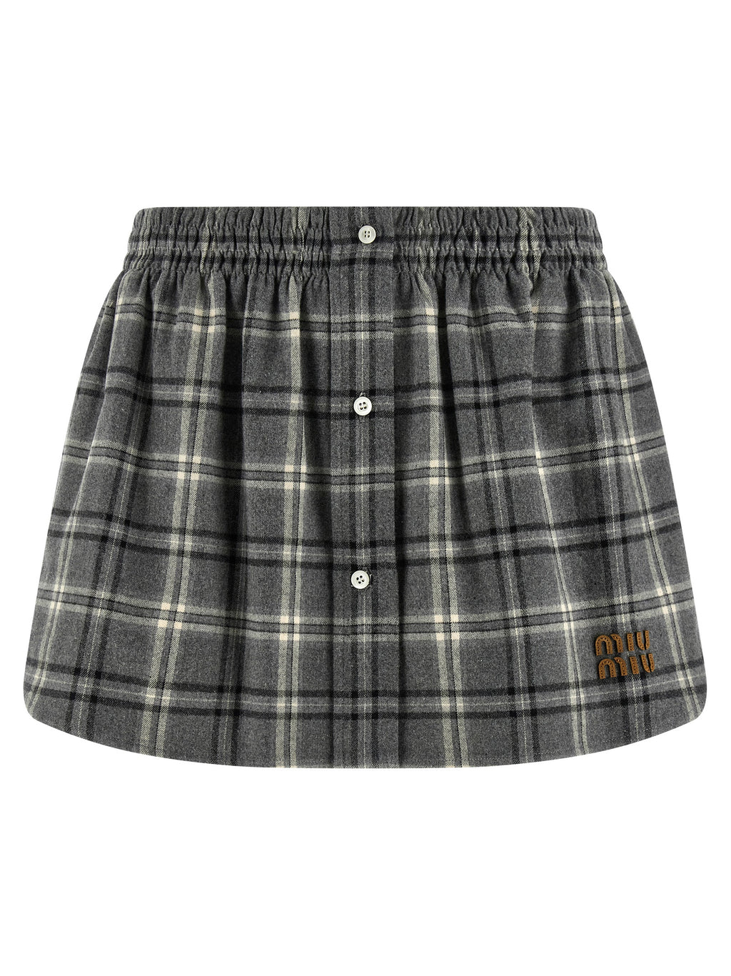 Miu Miu Gray Cotton Long Skirt