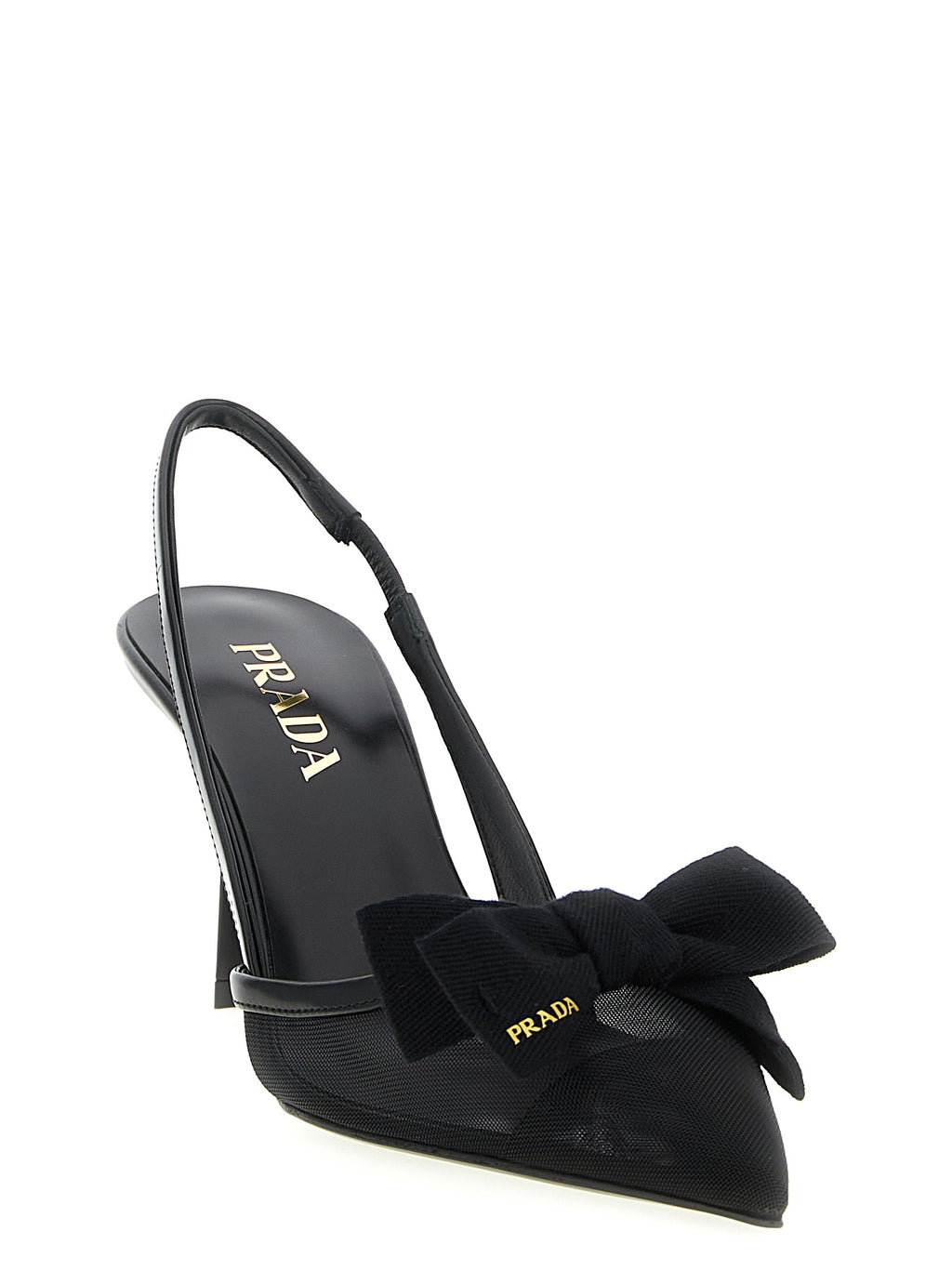 Prada Black Polyamide Mid Heel Pumps