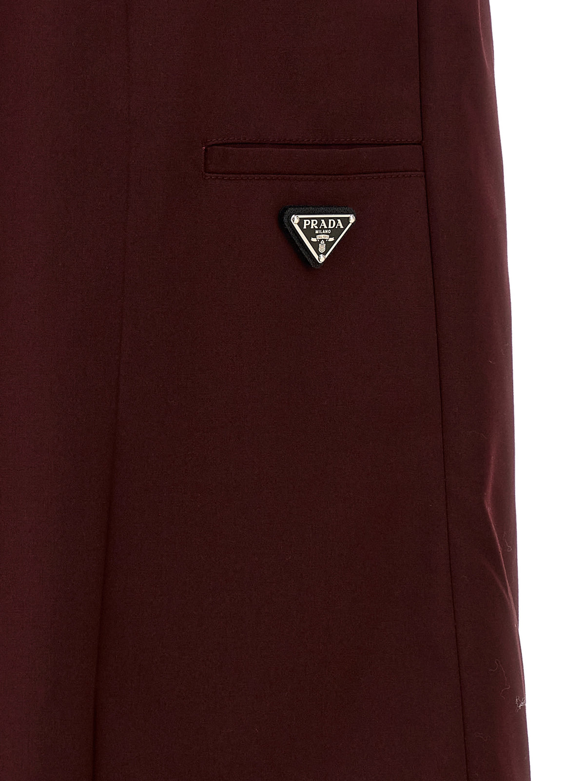 Prada Bordeaux Polyester Midi Skirt