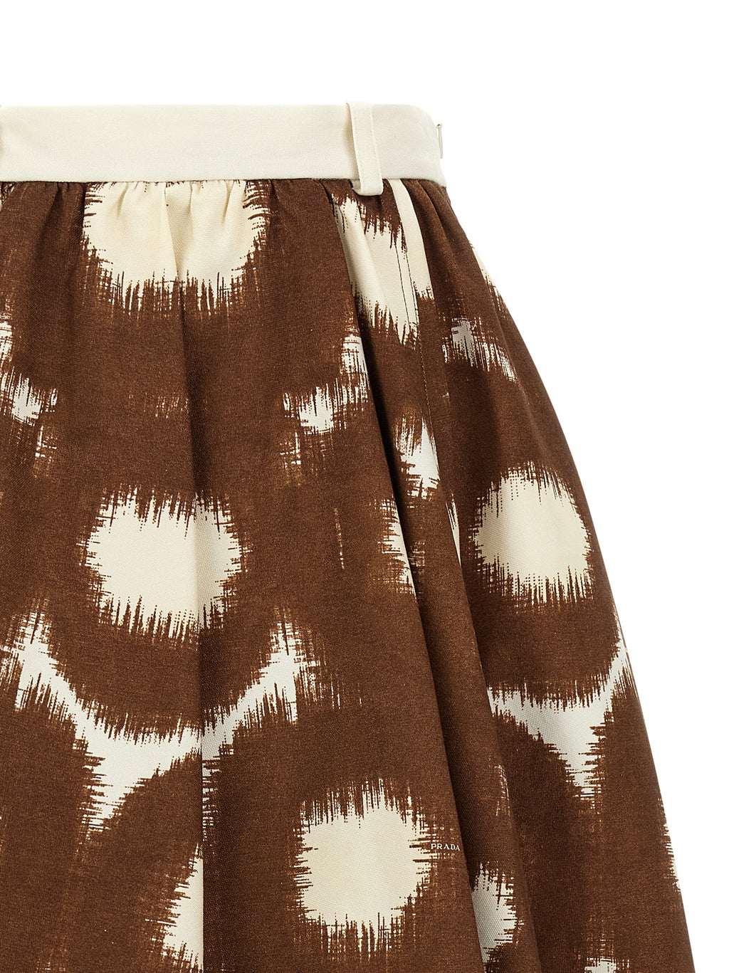 Prada Brown Cotton Midi Skirt