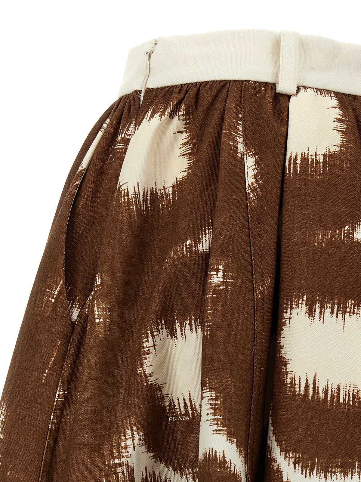 Prada Brown Cotton Midi Skirt