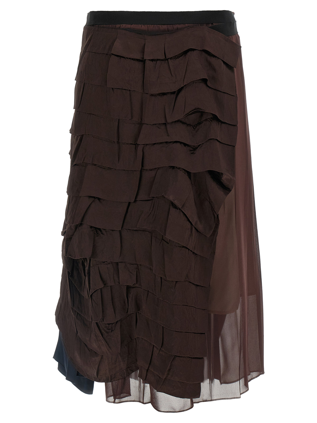 Prada Multicolor Silk Midi Skirt