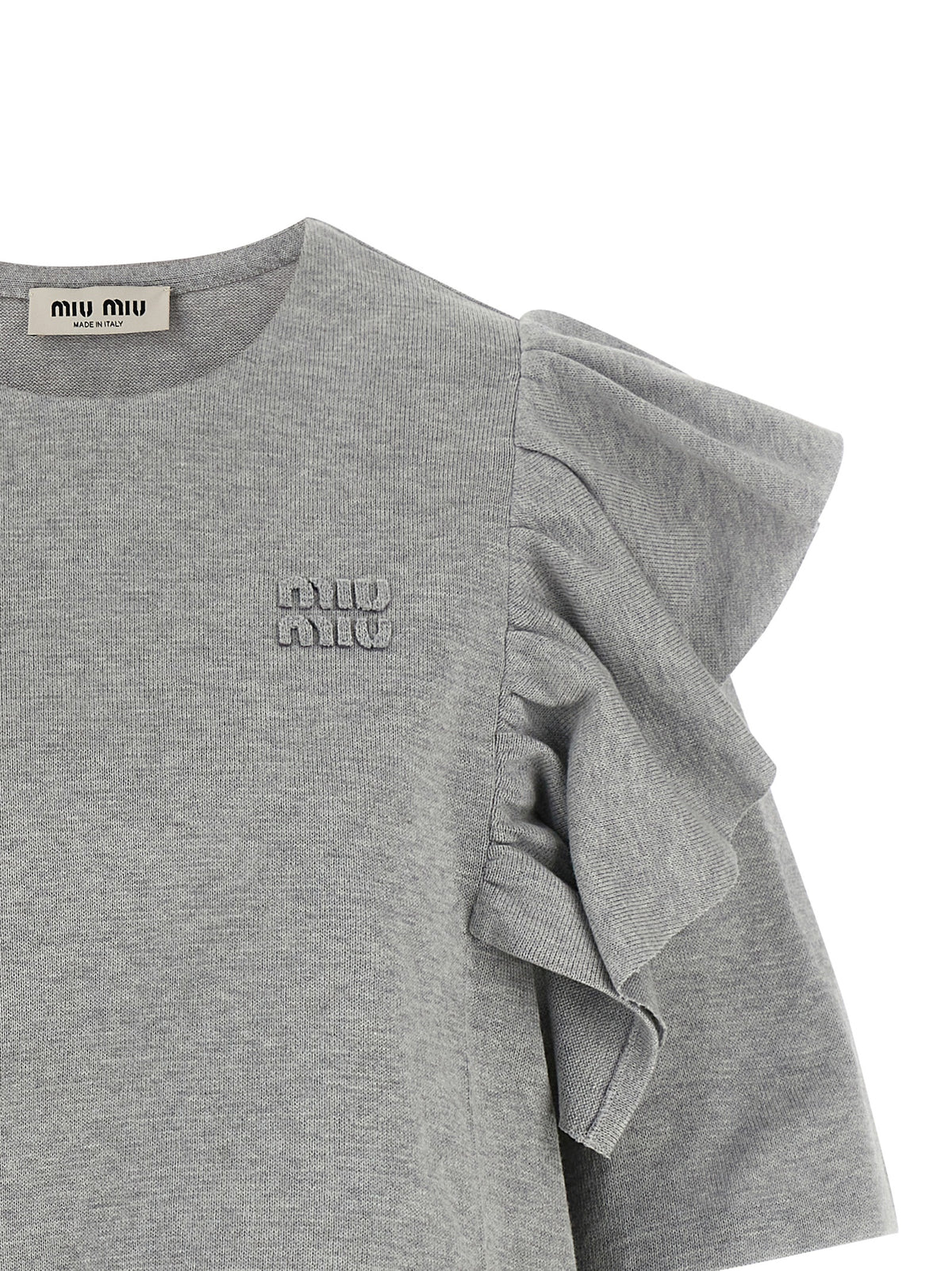 Miu Miu Gray Cotton Short Dress