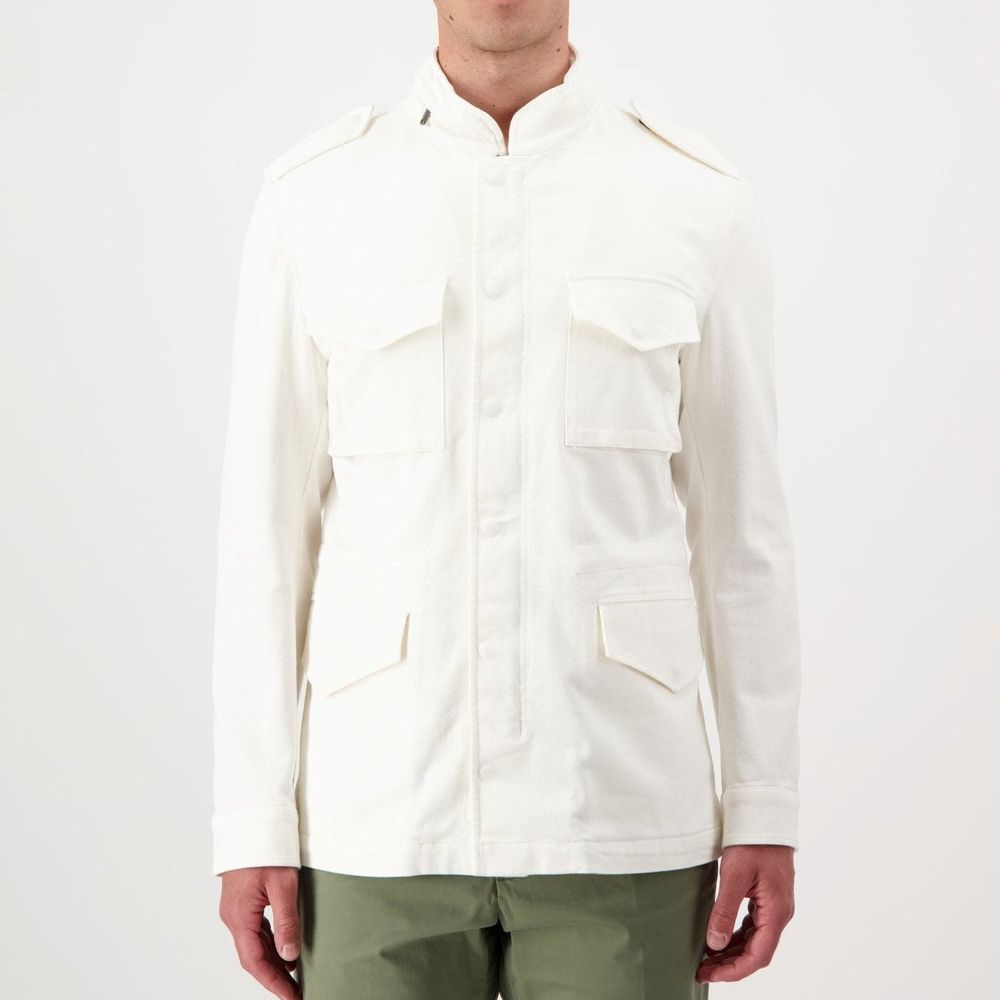 Autore White Cotton Full-Length Jacket