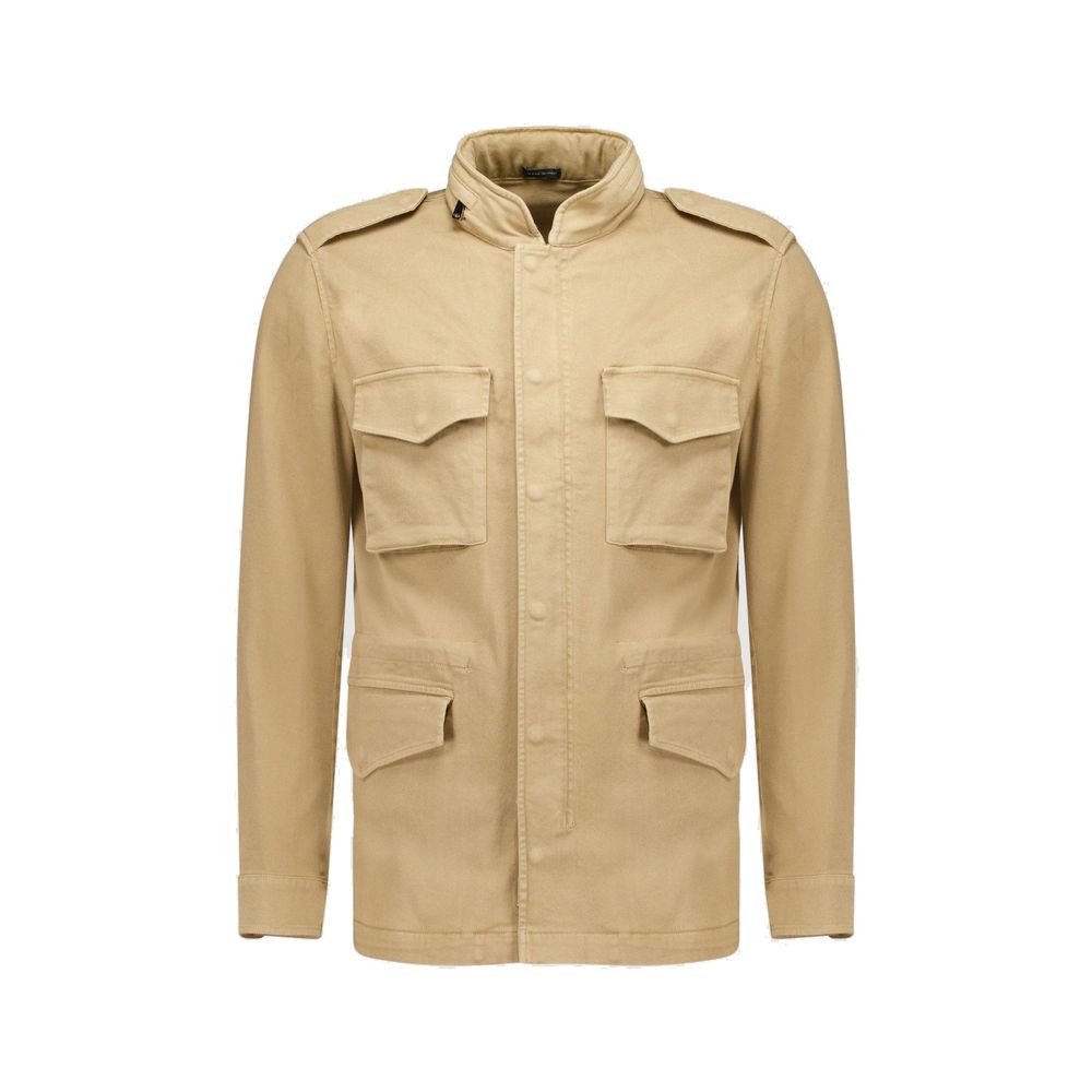 Autore Beige Cotton Full-Length Jacket