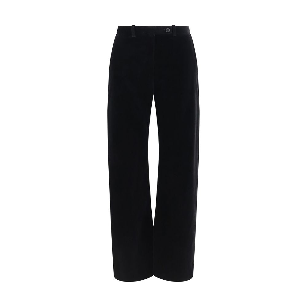 Khaite Black Viscose Casual Pants