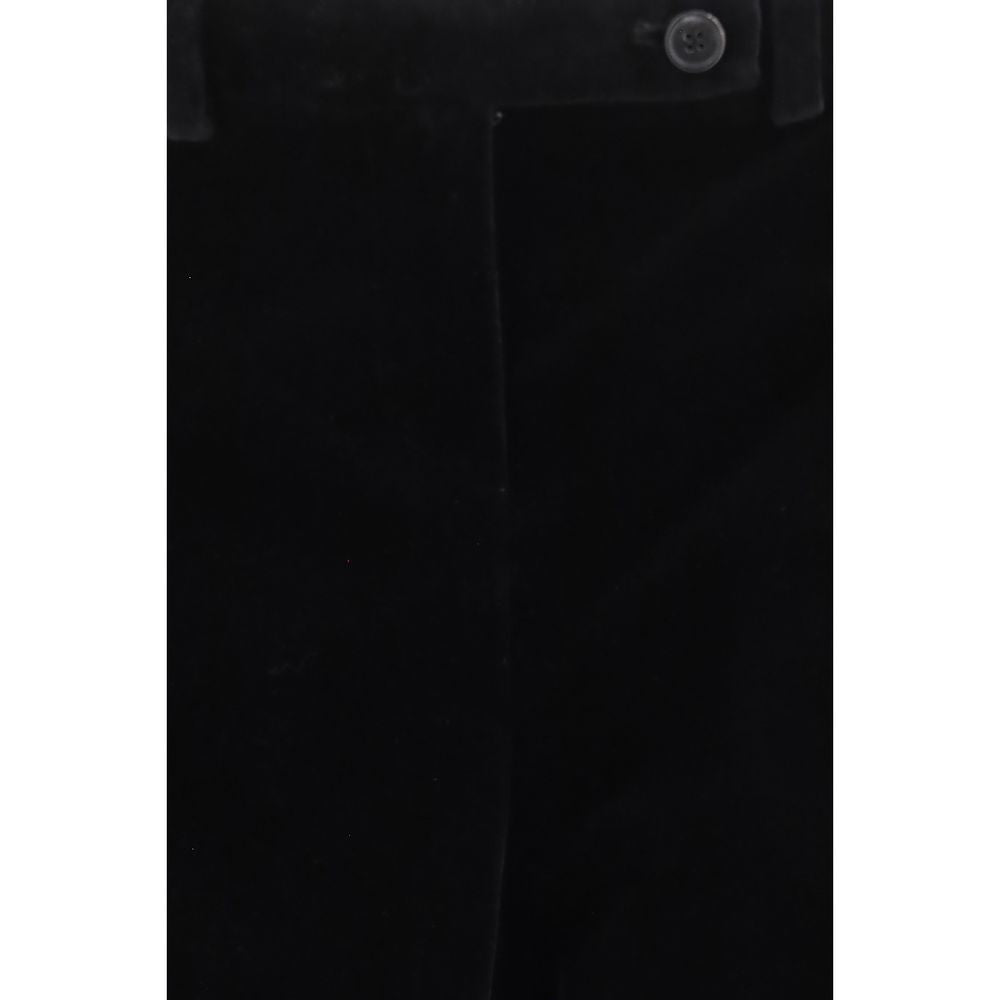 Khaite Black Viscose Casual Pants