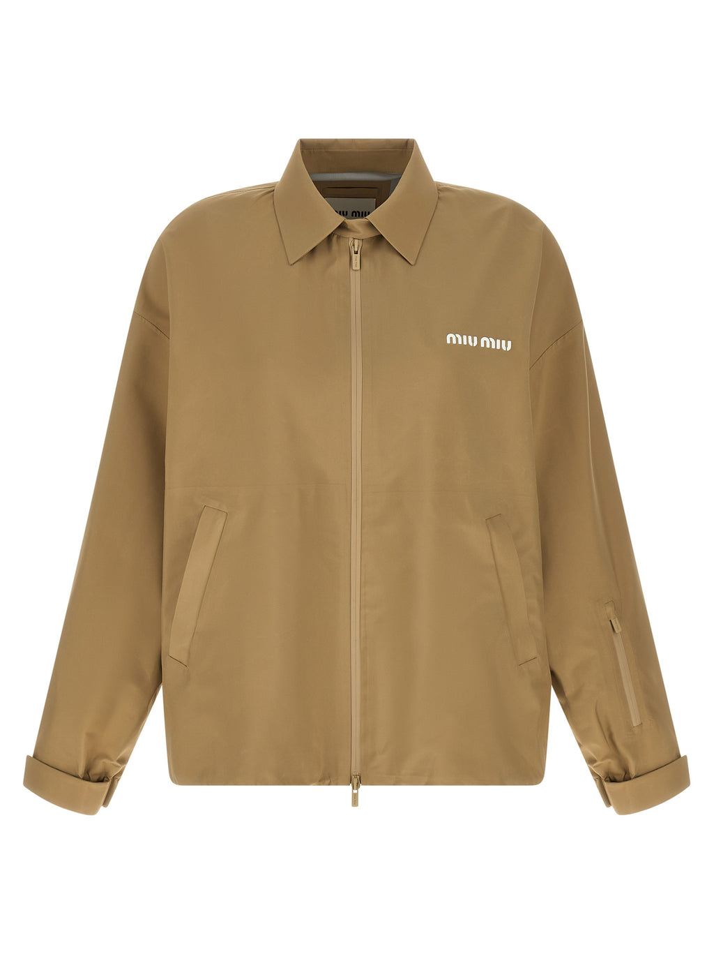 Miu Miu Beige Recycled Polyester Shell Jacket