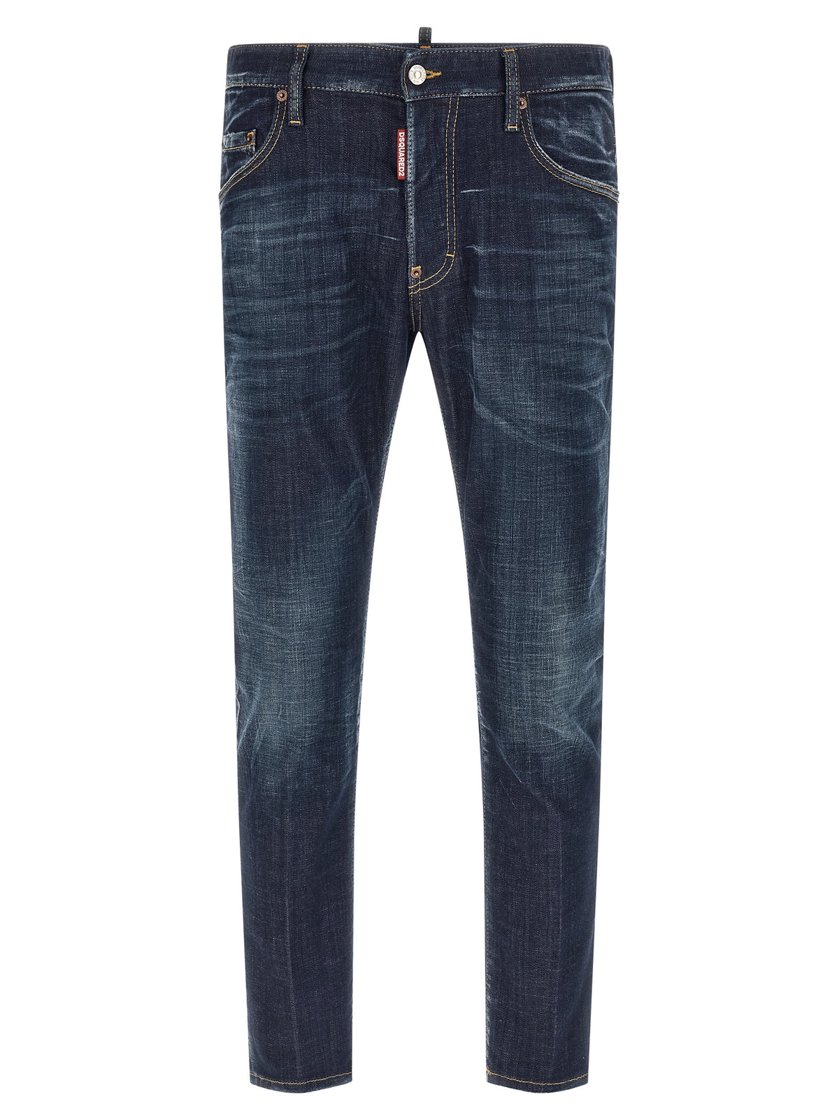 Dsquared² Blue Cotton Straight-Leg Jeans