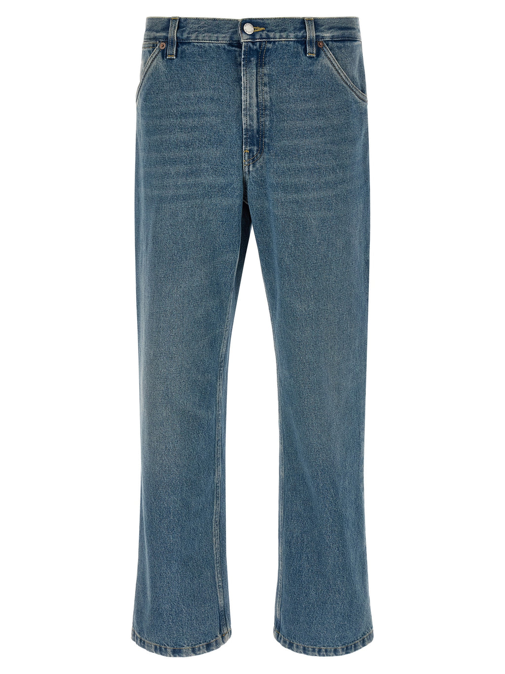 Prada Blue Cotton Straight-Leg Jeans