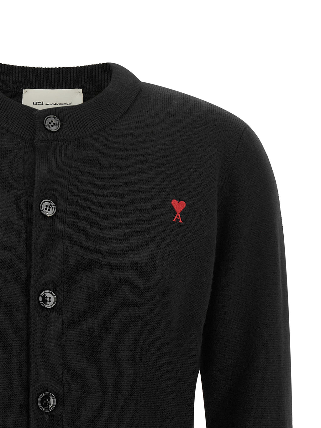 Ami Paris Black Wool Cardigan