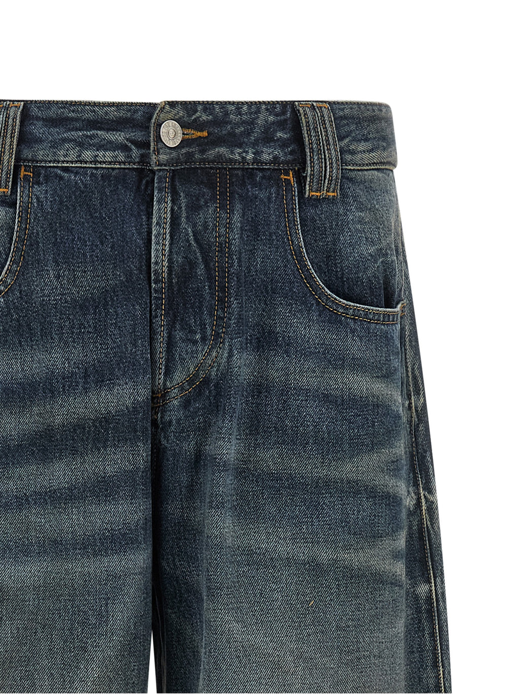 Diesel Blue Cotton Relaxed Fit Jeans