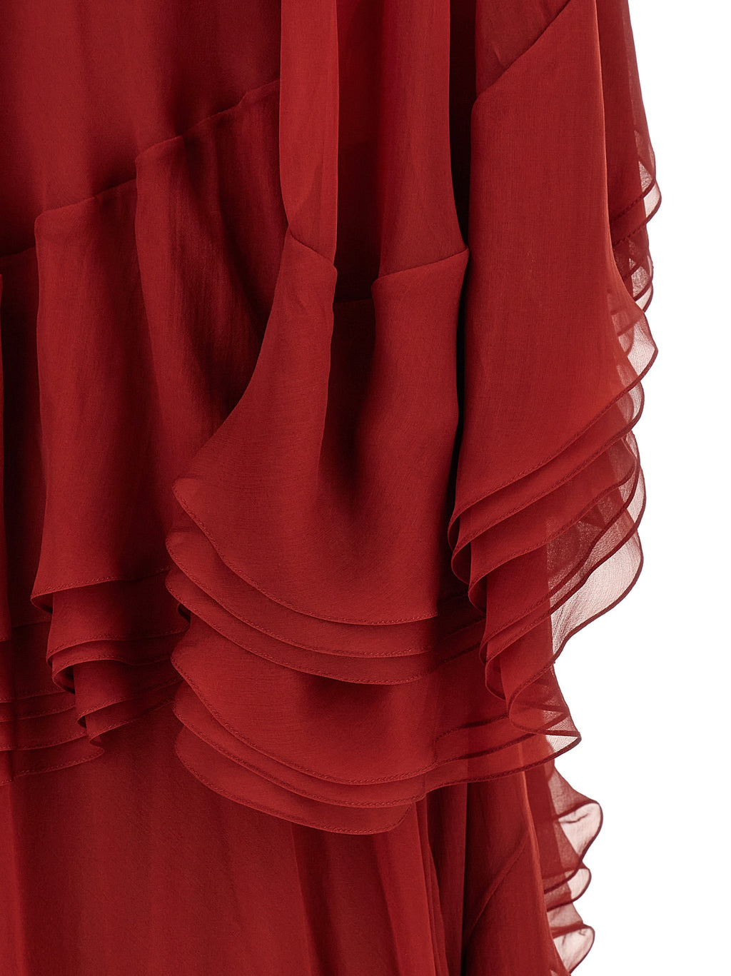 Alberta Ferretti Bordeaux Silk Long Dress