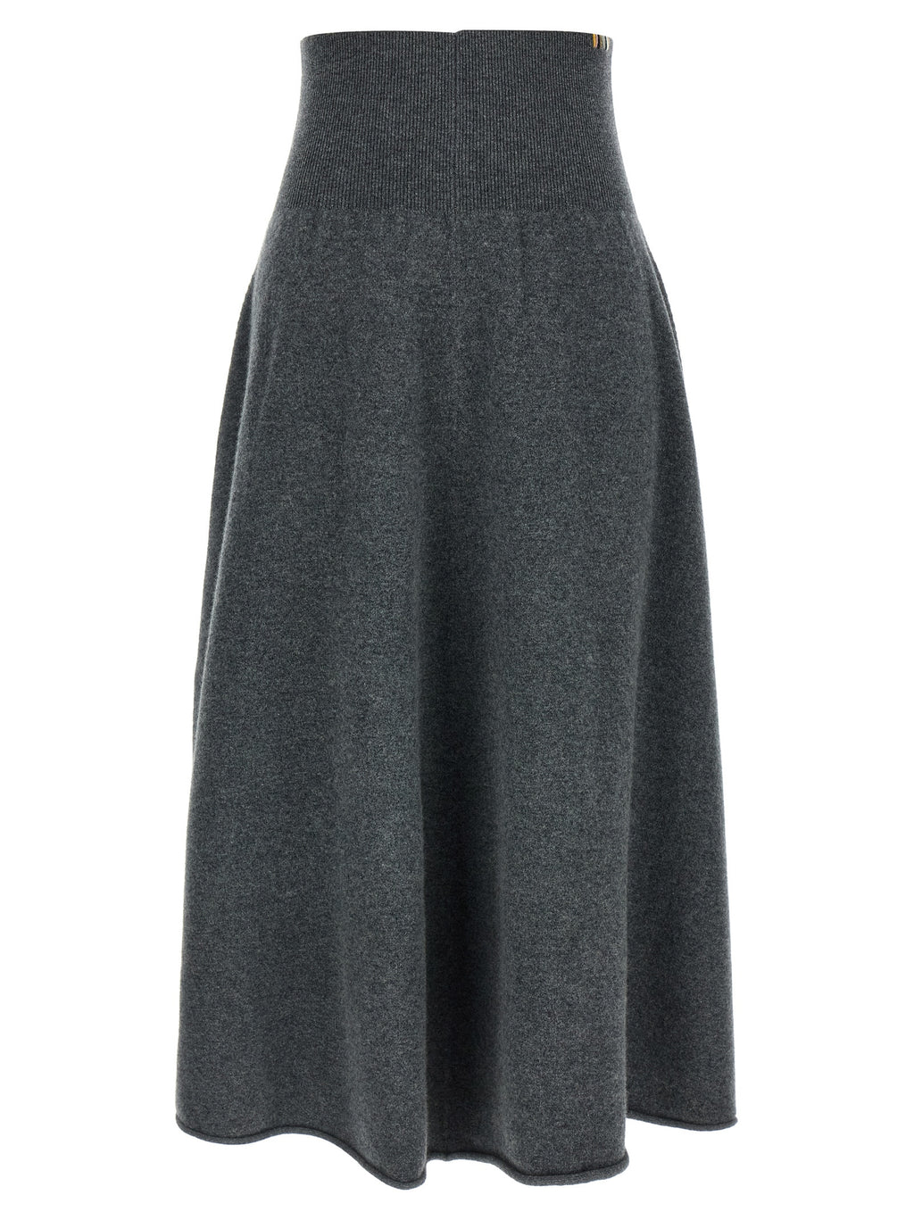 Extreme Cashmere Gray Cashmere Midi Skirt