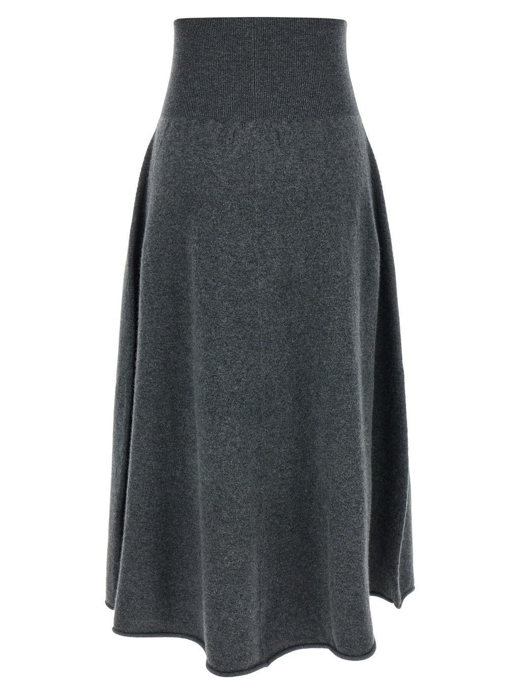 Extreme Cashmere Gray Cashmere Midi Skirt