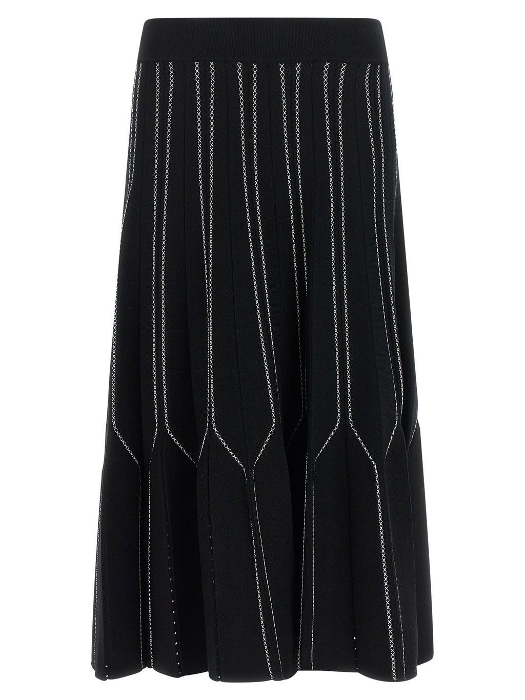 Elisabetta Franchi Black Viscose Midi Skirt