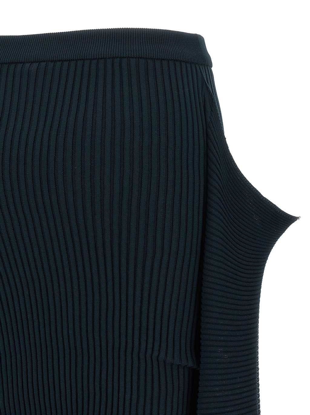 Issey Miyake Blue Polyester Midi Skirt