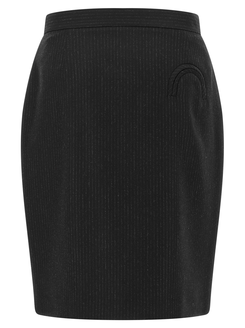 Blazé Milano Black Virgin Wool Midi Skirt