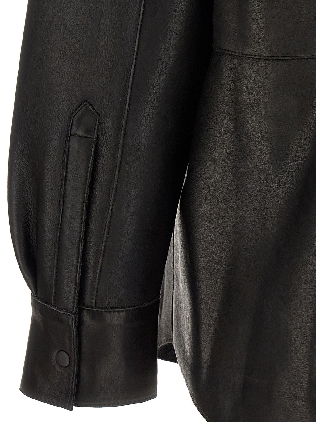 P.A.R.O.S.H. Black Lamb Leather Blouse