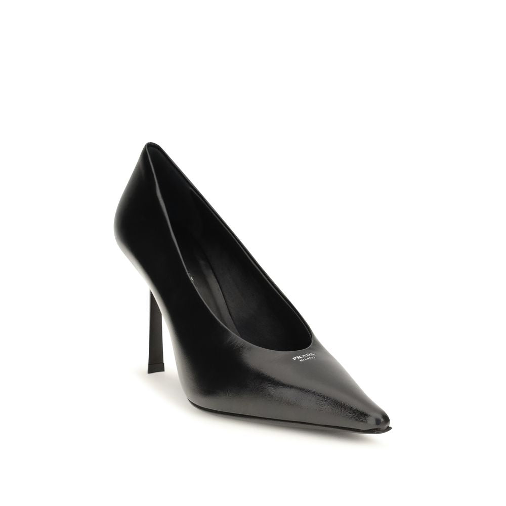 Prada Black Goatskin High Heel Pumps