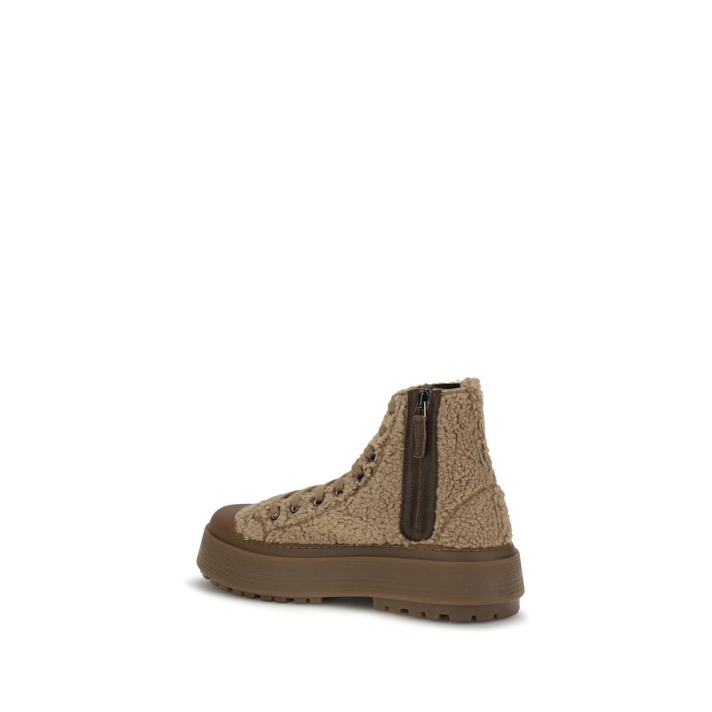 Casadei Brown Polyester Athletic Sneakers