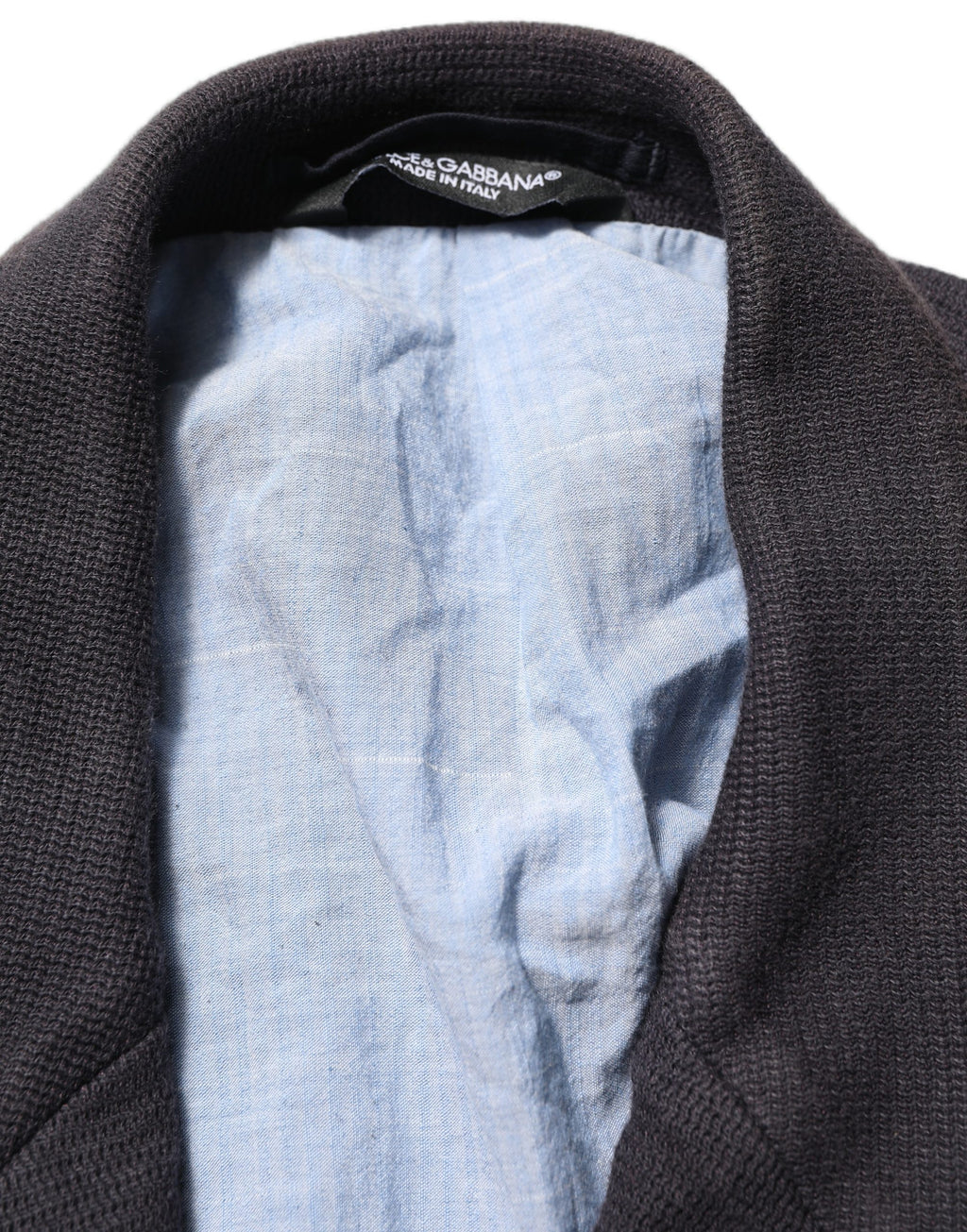 Dolce & Gabbana Dark Gray Cotton Men Single Breasted Jacket