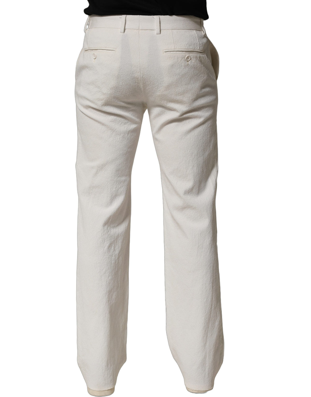Dolce & Gabbana White Cotton StraightLeg Casual Trouser Pants