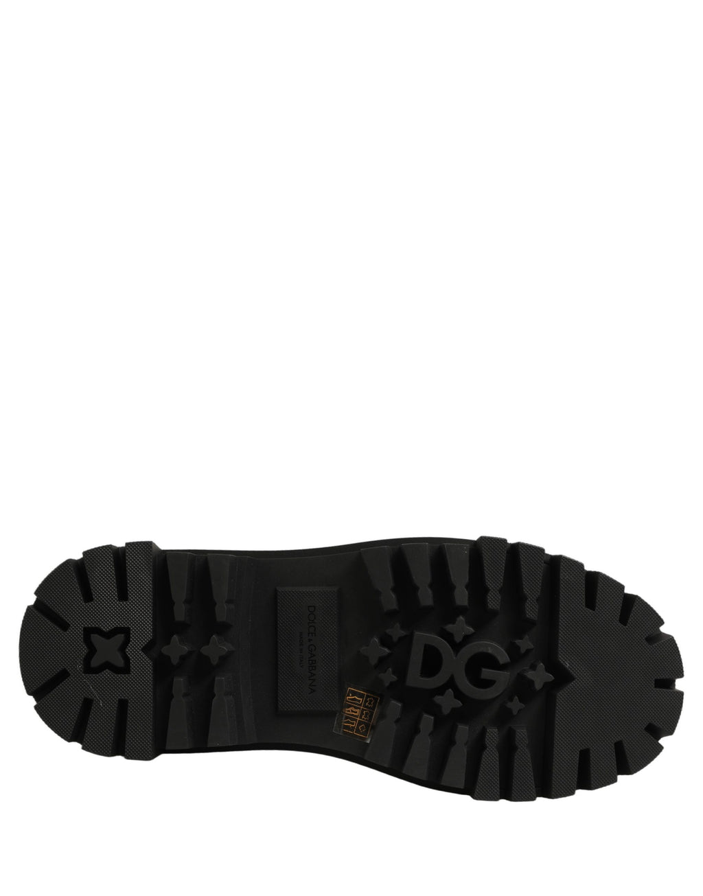Dolce & Gabbana Black Calfskin Leather Trekking Derby Shoes