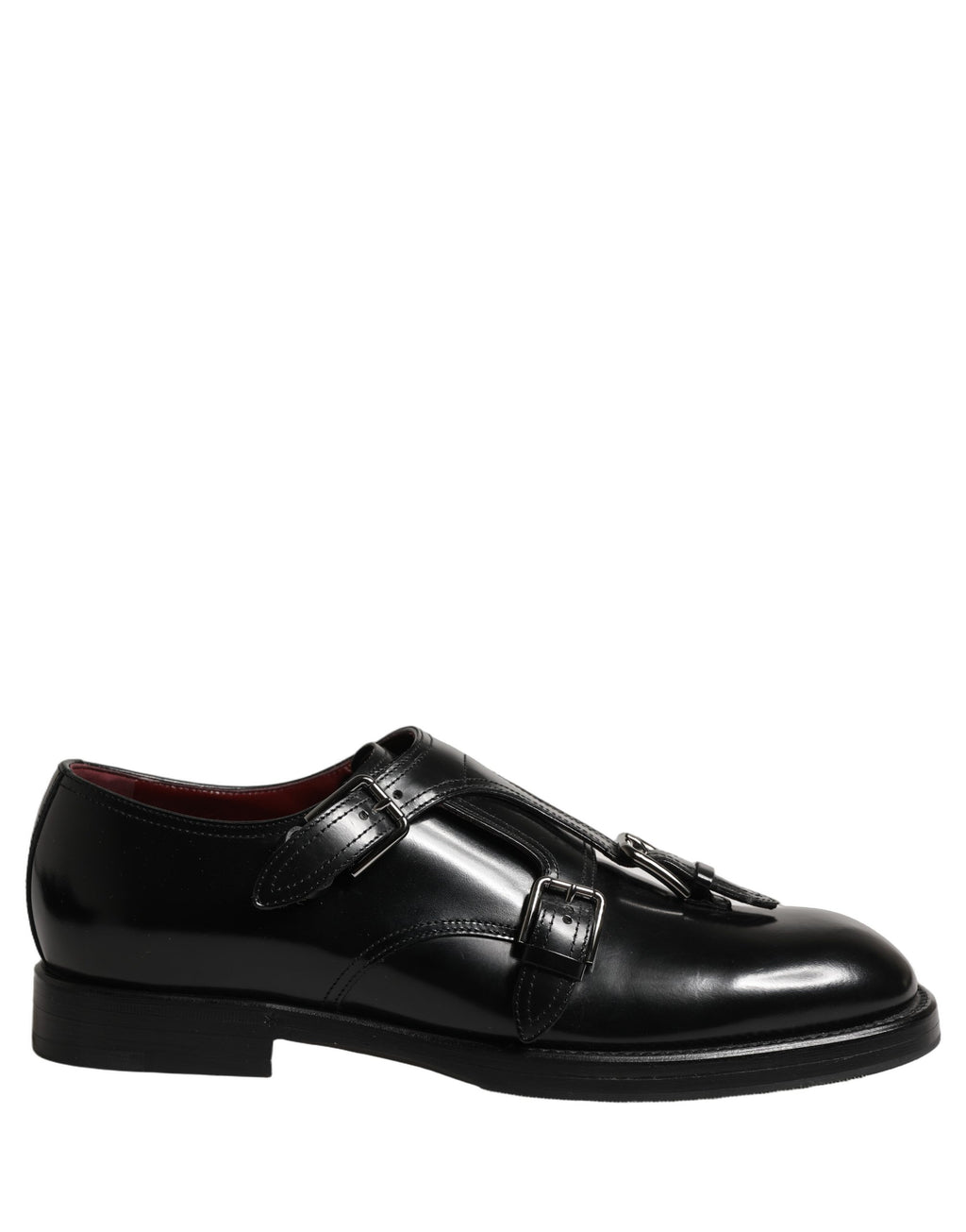 Dolce & Gabbana Black Leather Monk Strap Formal Dress Shoes