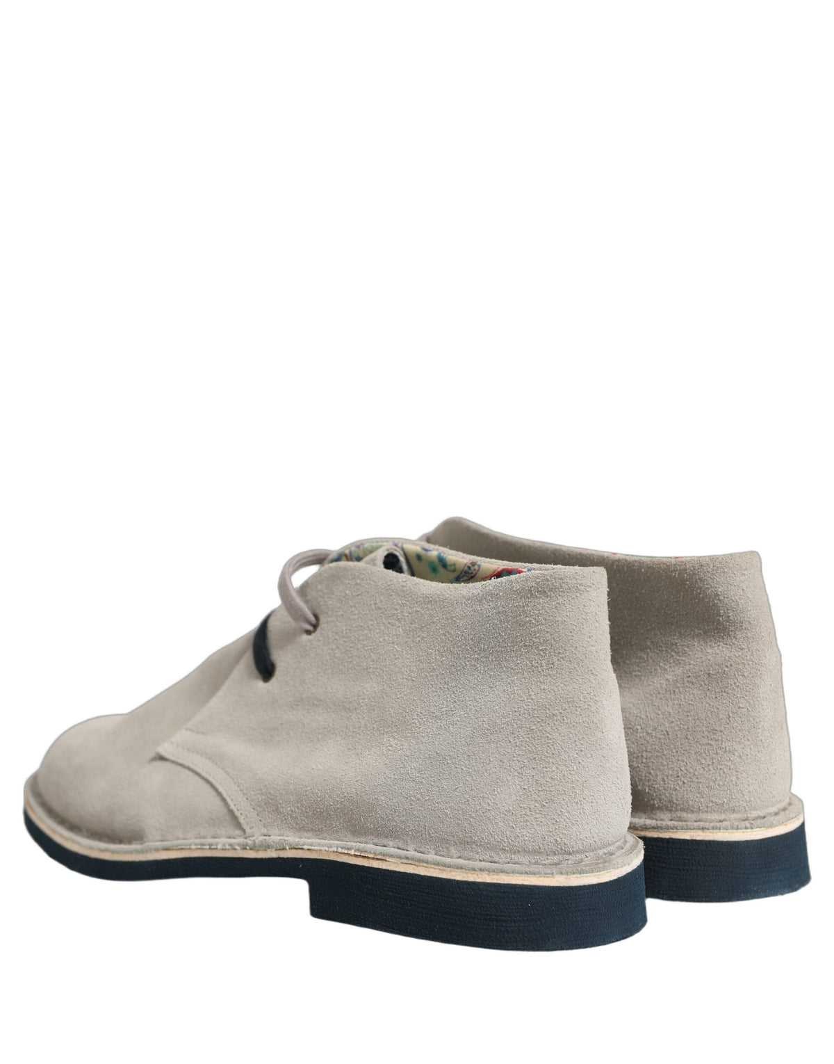 Pollini Gray Suede Chukka Lace Up Men Ankle Boots Light