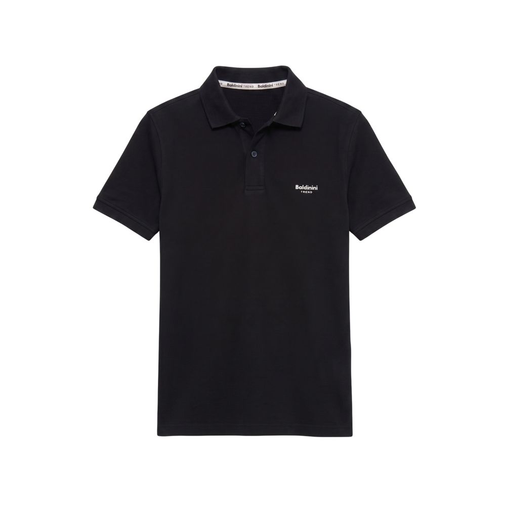 Baldinini Trend Black Cotton Men Polo