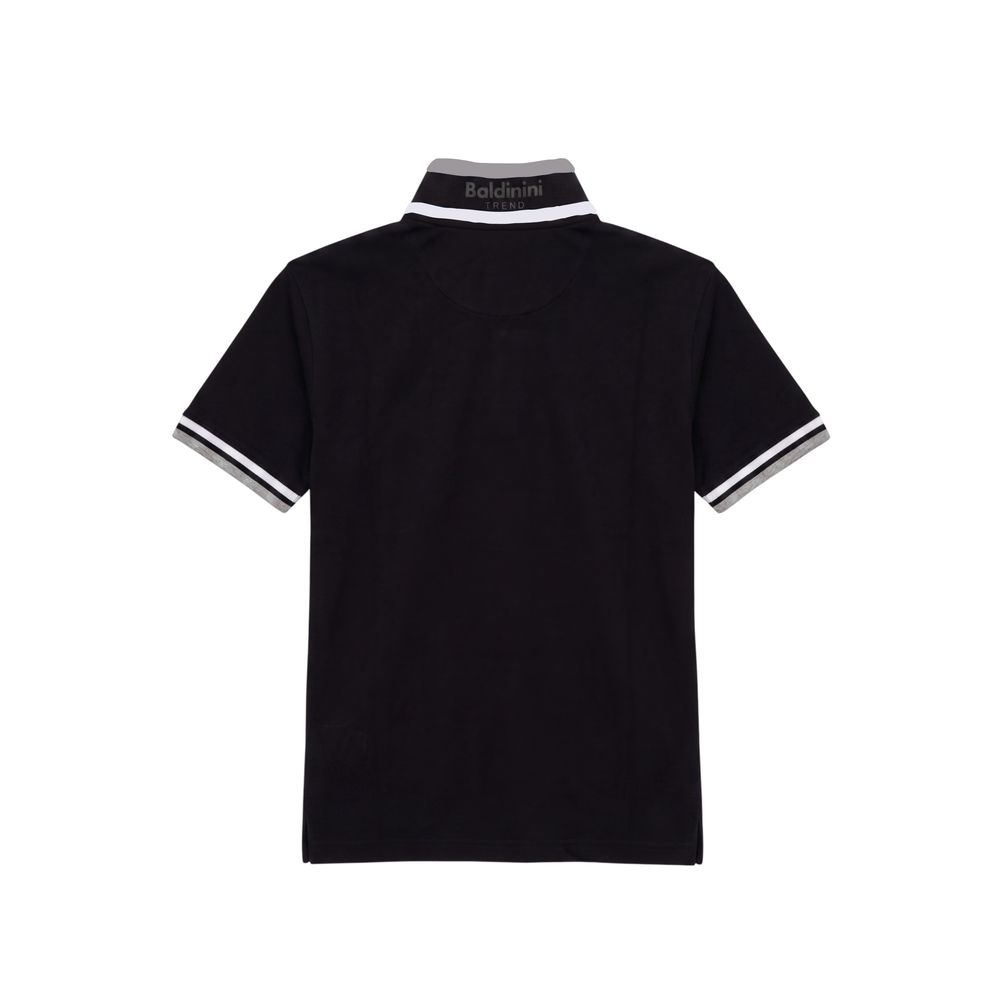 Baldinini Trend Black Cotton Men Polo