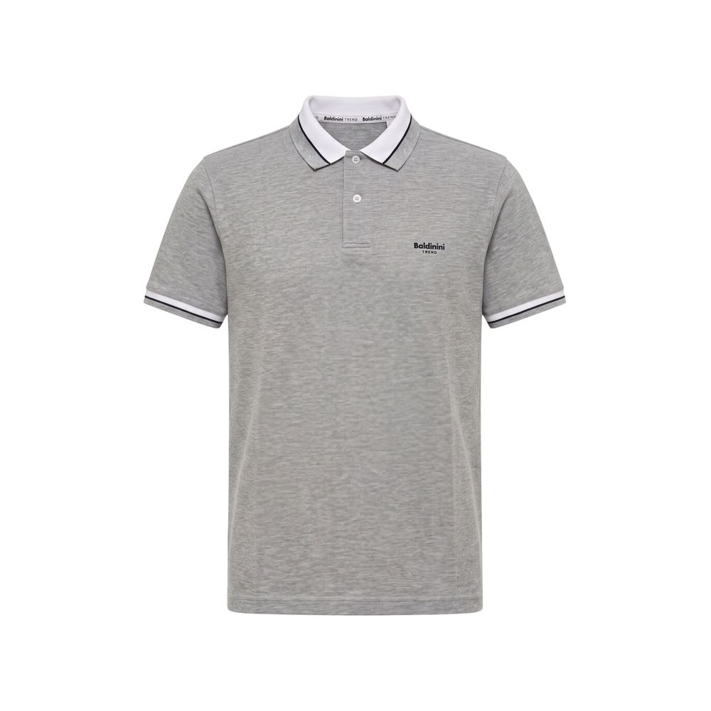 Baldinini Trend Grey Cotton Men Polo