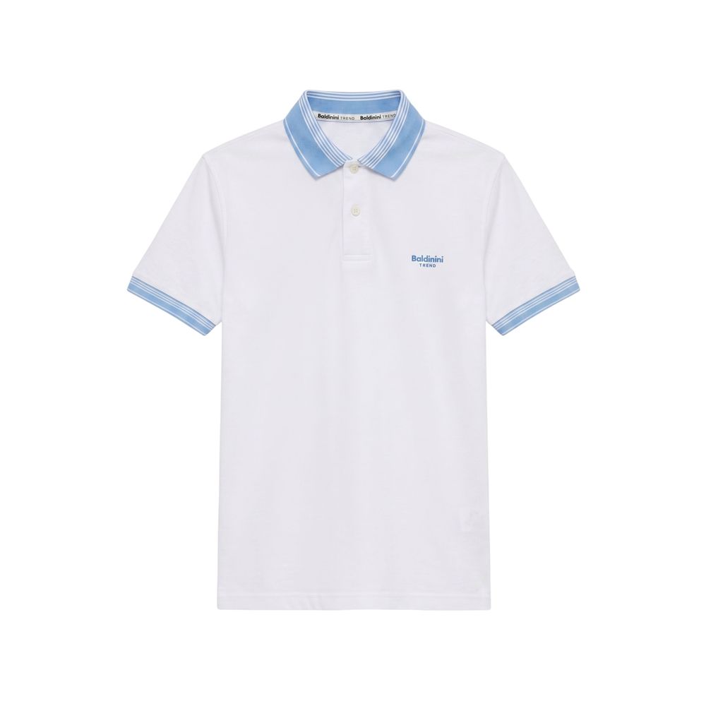 Baldinini Trend White Cotton Men Polo