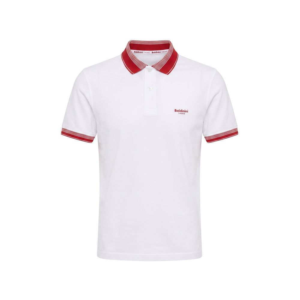 Baldinini Trend White Cotton Men Polo