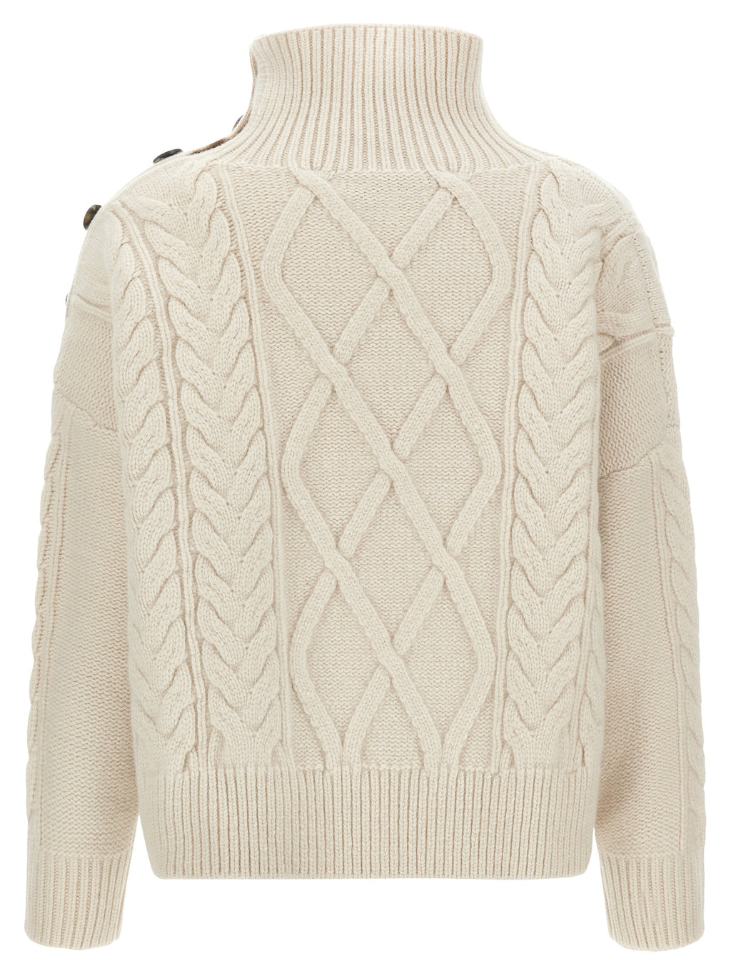 Yves Salomon White Wool Cardigan