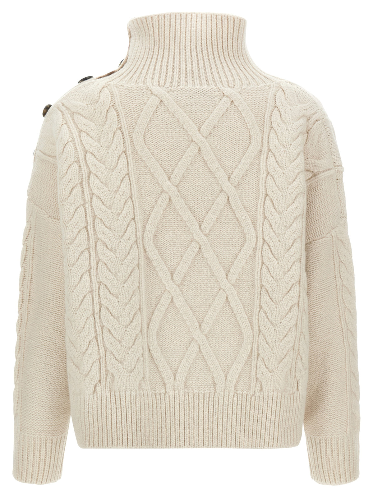 Yves Salomon White Wool Cardigan