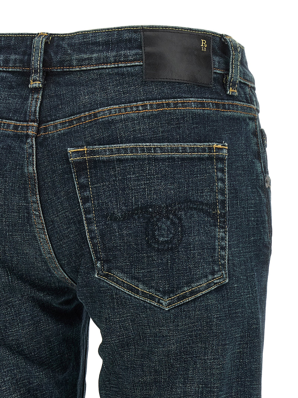 R13 Blue Cotton Straight-Leg Jeans
