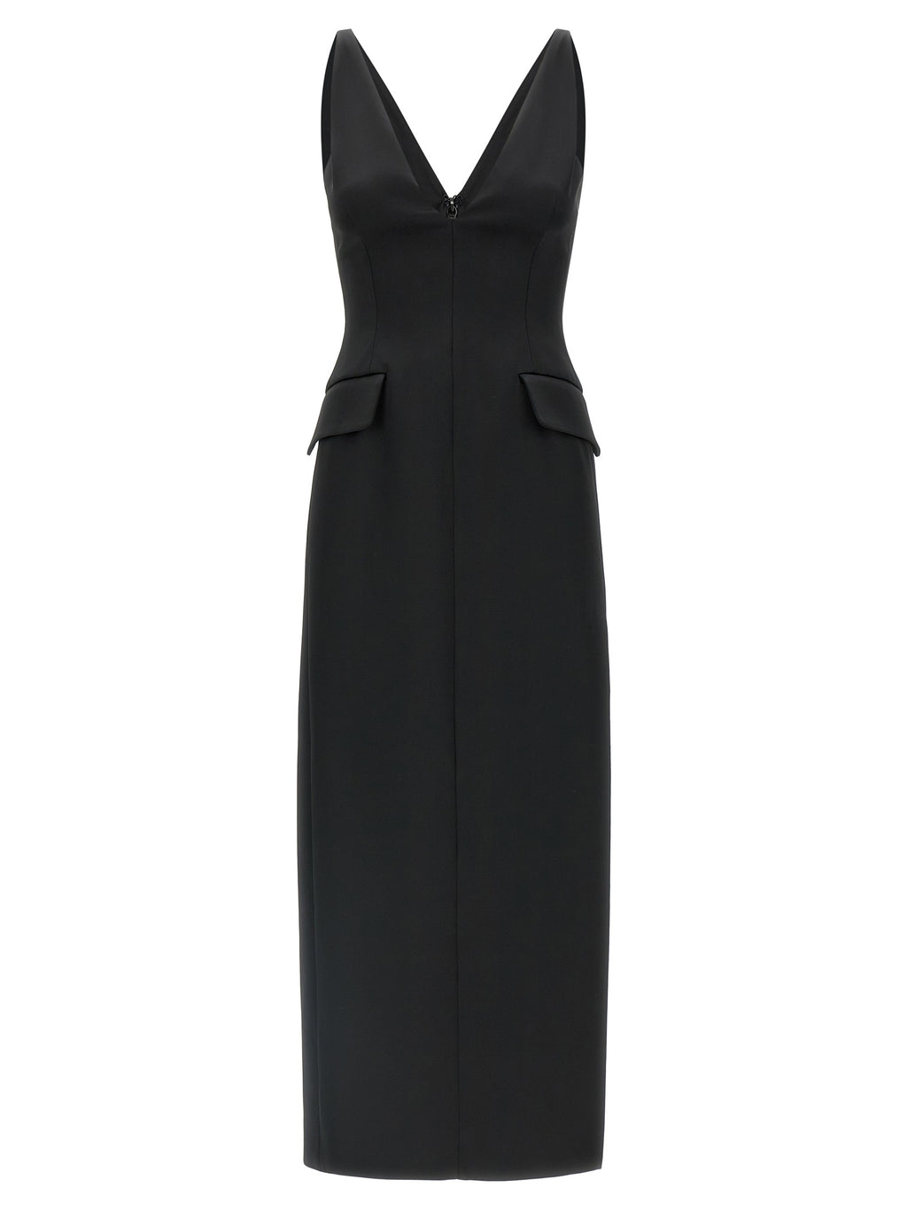 Sportmax Black Acetate Midi Dress