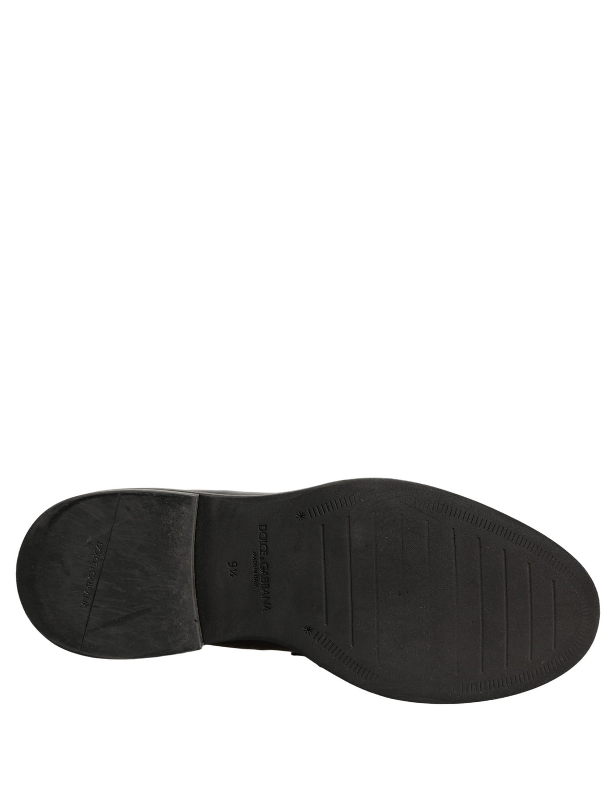 Dolce & Gabbana Black Brushed Calf Leather Loafers Shoes